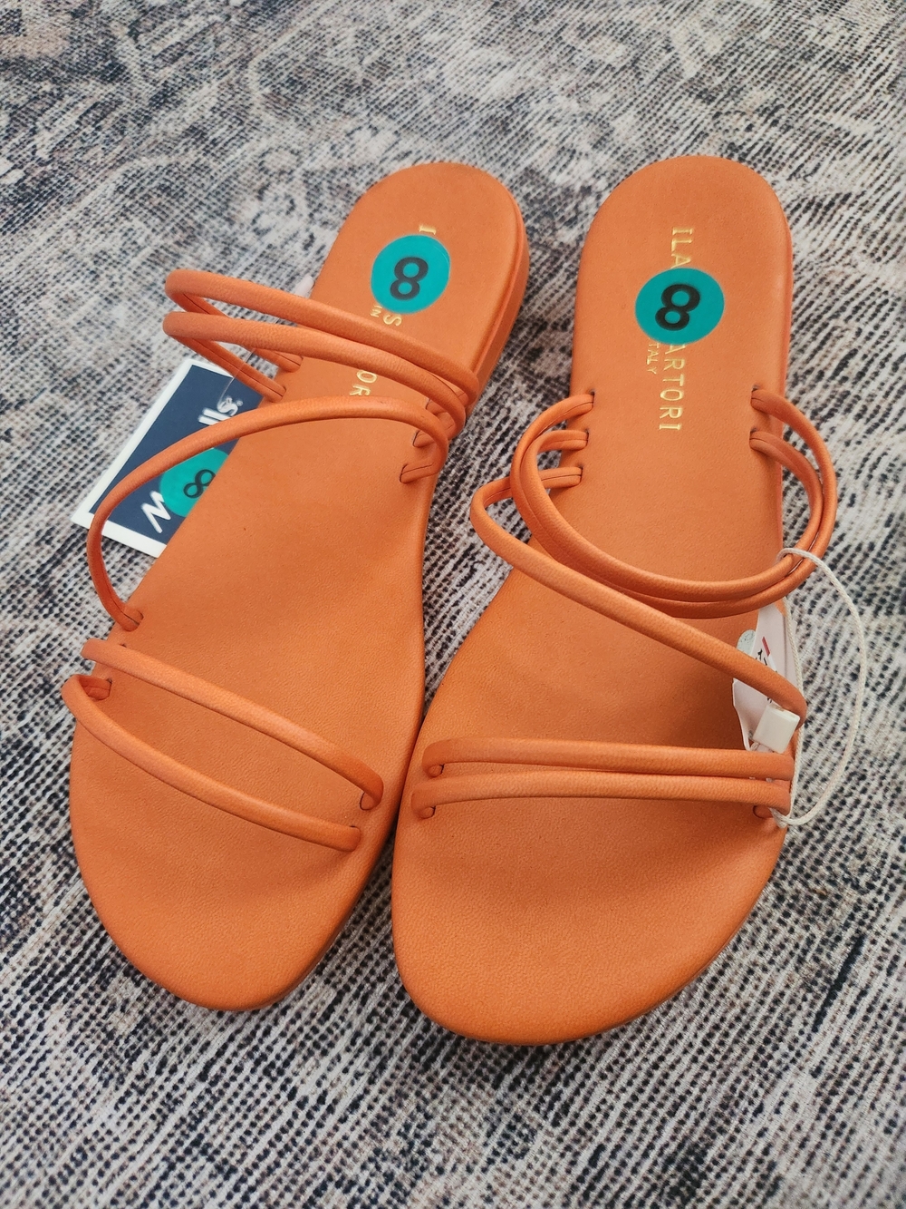 Women's Orange Strappy Slide Sandals Ilaria Sartori